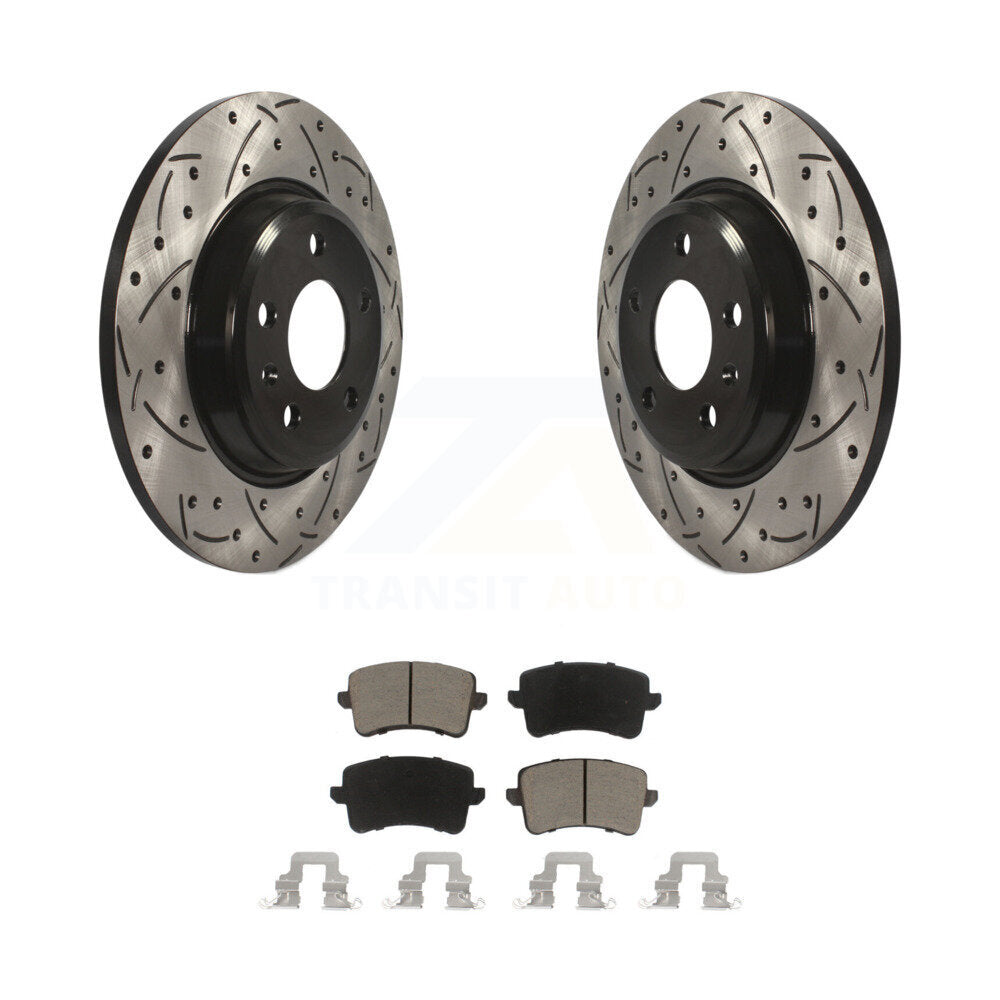 Kit de plaquettes en céramique pour Rotor de frein, fente de perçage arrière, pour Audi Q5 A4 Quattro A5 allroad S