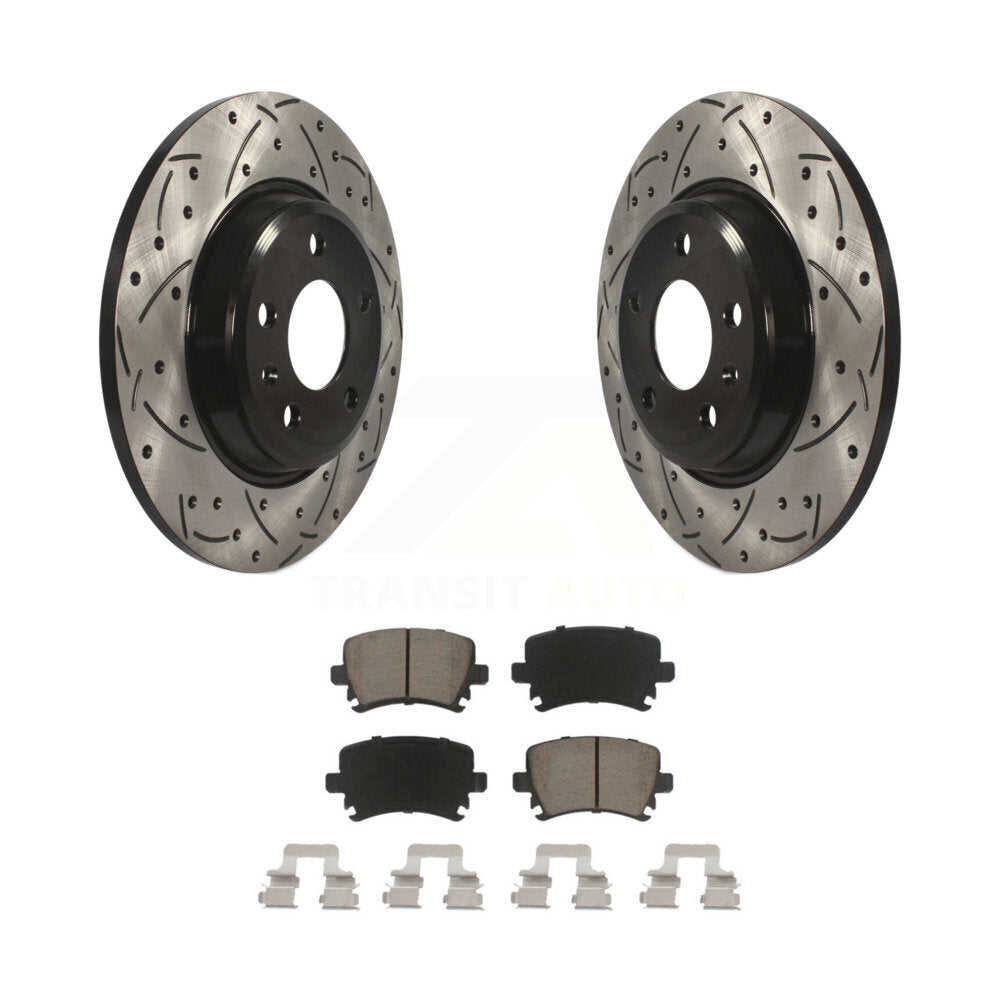 Kit de plaquettes en céramique pour Rotor de frein, fente de perçage arrière, pour Audi A4 Quattro Convertible 2009