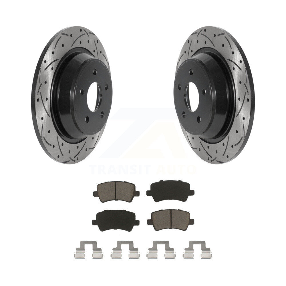 Kit de plaquettes de frein en céramique, Rotors de frein à fente arrière percés pour Land Rover Range Evoqu 12-15