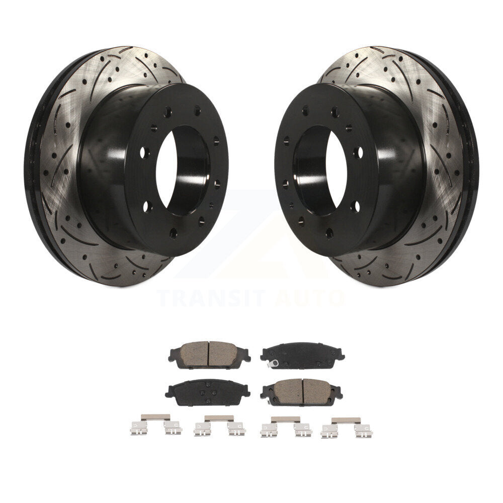 Kit de plaquettes en céramique de Rotor de frein à disque à fente percée à revêtement arrière pour Chevrolet Suburba