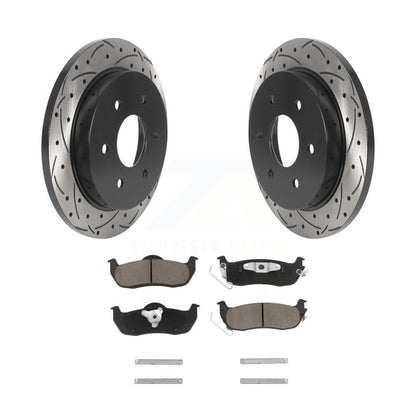 Rotor de frein à fente arrière percé et Kit de plaquettes en céramique pour Nissan TITAN Armada INFINIT