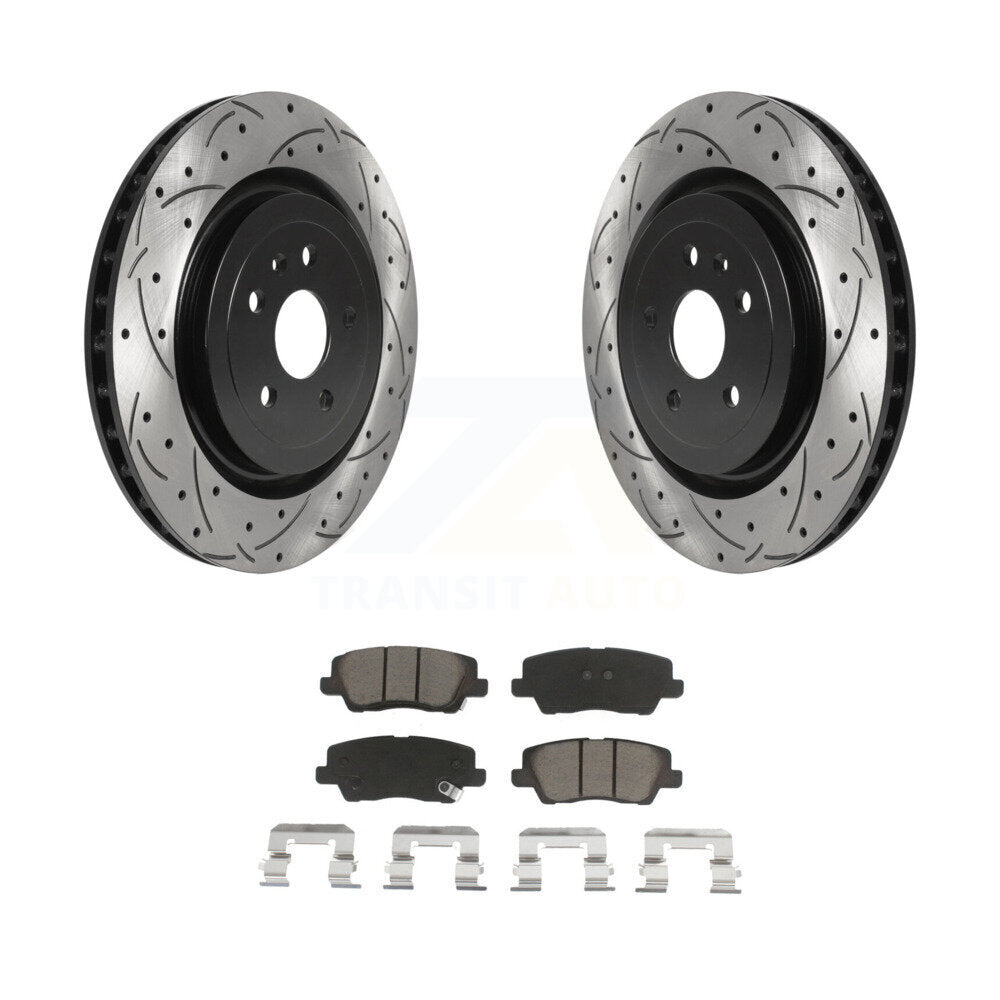 Kit de plaquettes en céramique pour Rotor de frein à disque, fente de perçage pour manteau arrière, pour Cadillac CTS 2015 6.2