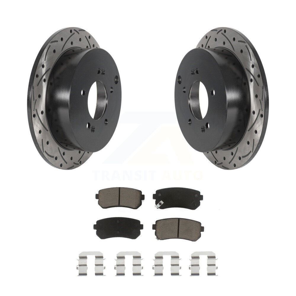 Kit de plaquettes de frein en céramique, fente de perçage arrière, Rotors, pour Hyundai Tucson Kia Sportage AW