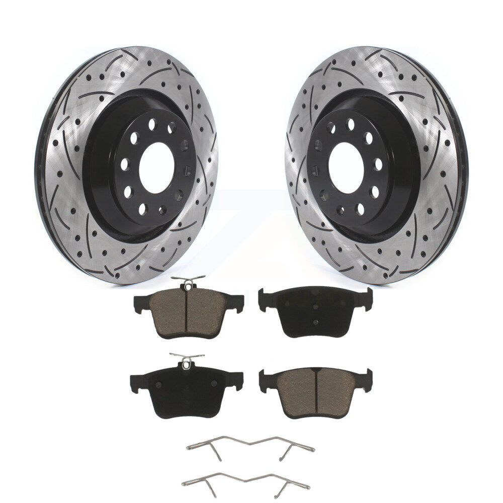 Kit de plaquettes en céramique pour Rotor de frein, fente de perçage arrière, pour Volkswagen Atlas Audi Q3 Cross