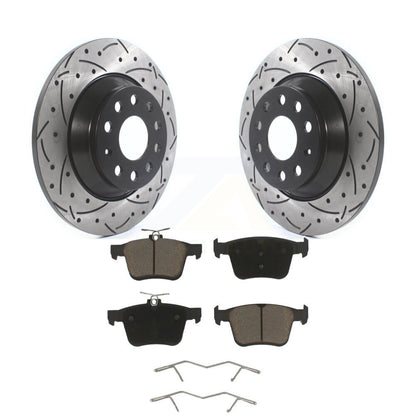 Kit de plaquettes en céramique pour Rotors de frein à fente de forage arrière, pour Volkswagen Tiguan Jetta Audi Q