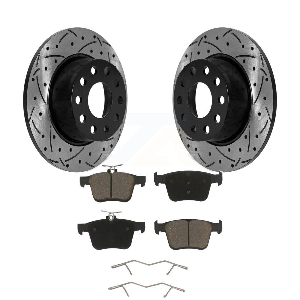 Kit de plaquettes en céramique pour Rotors de frein à disque, fente de perçage pour manteau arrière, pour Volkswagen Jetta Tao