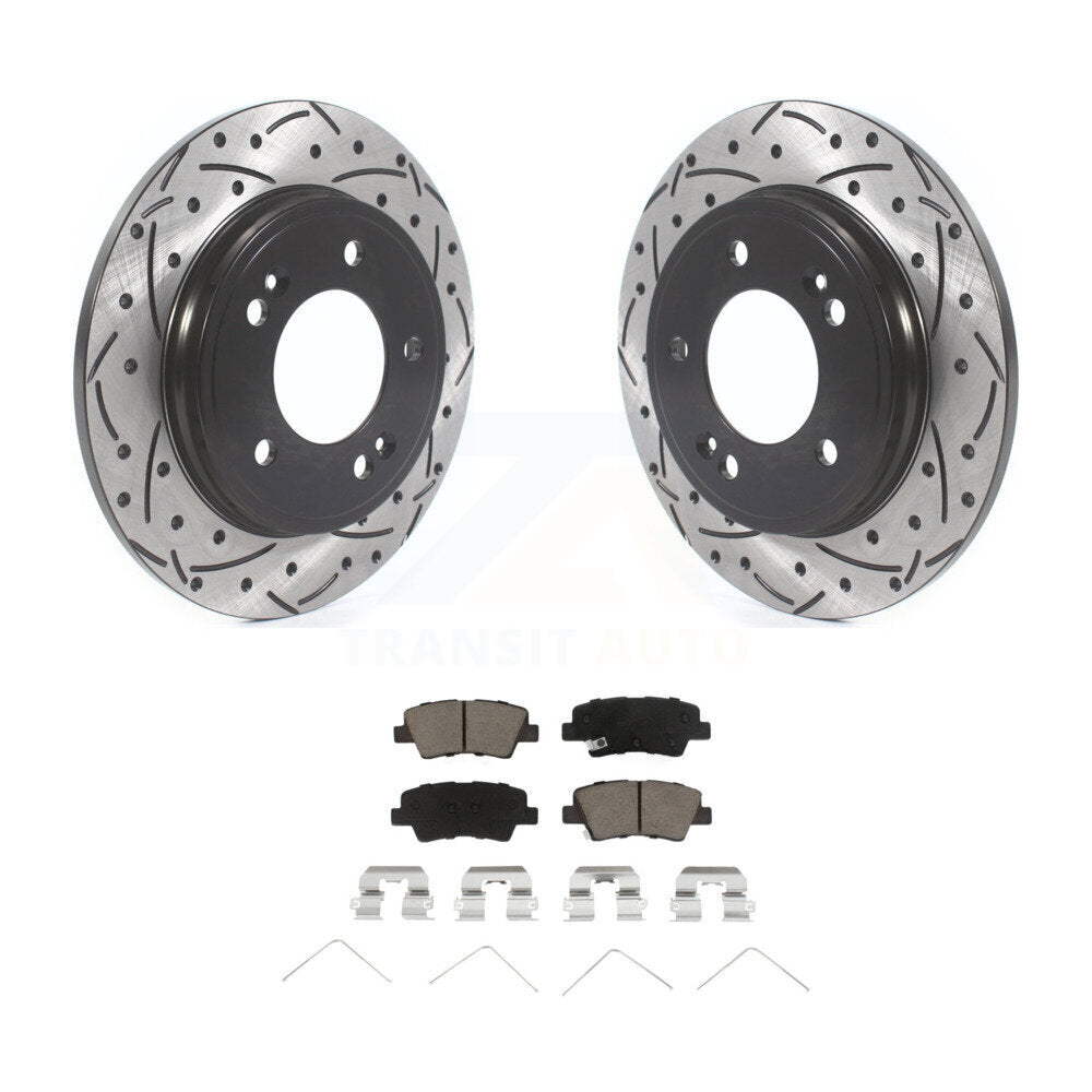Kit de plaquettes en céramique pour Rotor de frein à fente arrière, pour Hyundai Elantra Ioniq Kia Nir