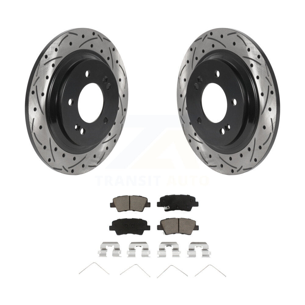 Kit de plaquettes en céramique pour Rotor de frein à disque, fente de perçage pour manteau arrière, pour Hyundai Ioniq Kia Nir