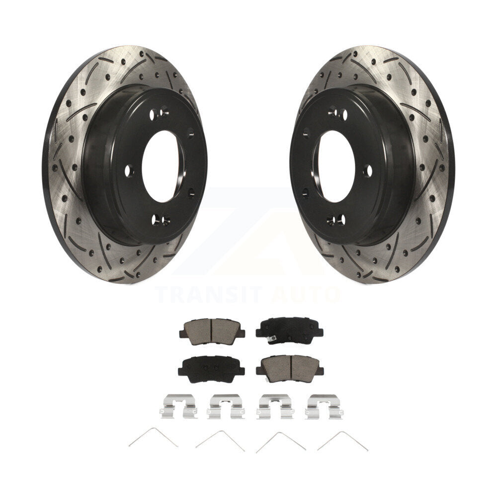 Kit de plaquettes en céramique pour Rotor de frein à fente arrière percée, pour Hyundai Elantra Venue Kia Sou