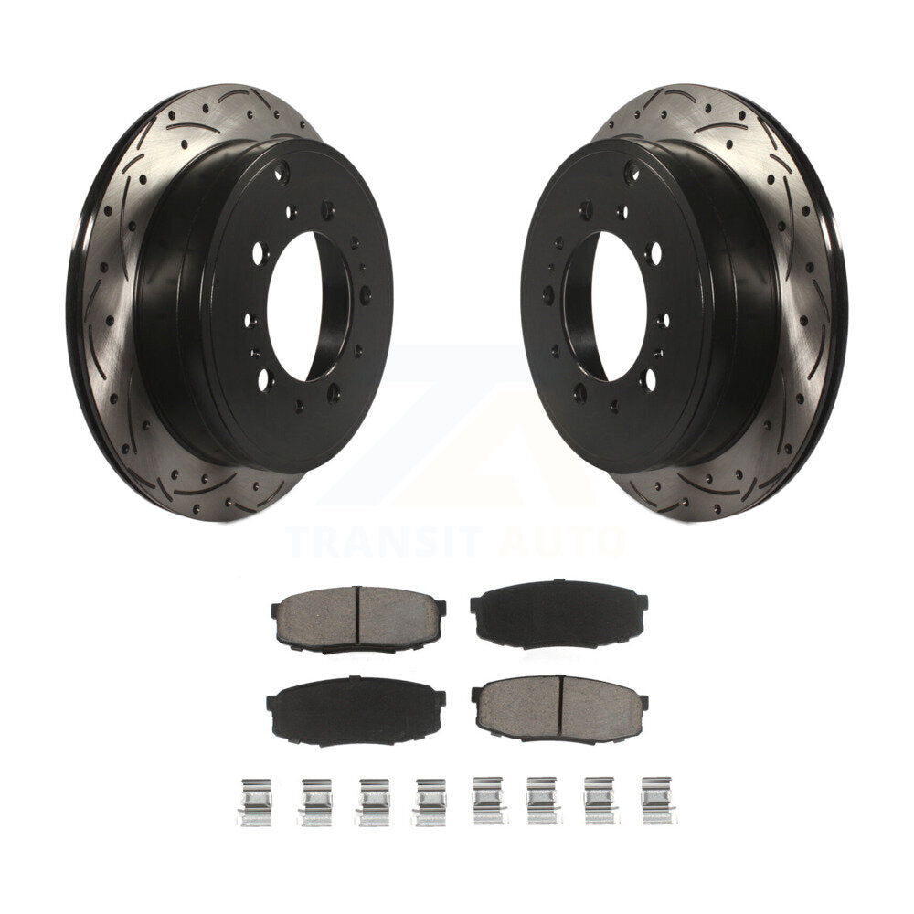 Kit de plaquettes en céramique pour Rotor de frein, fente de perçage arrière, pour Toyota Tundra Sequoia Lexus Lan