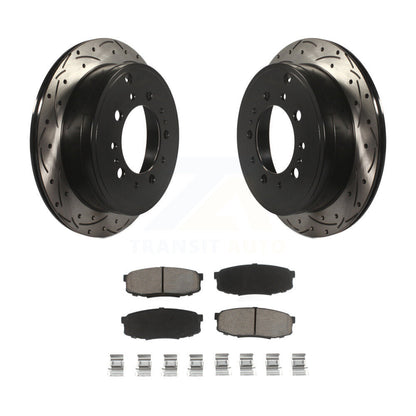 Kit de plaquettes en céramique pour Rotor de frein, fente de perçage arrière, pour Toyota Tundra Sequoia Lexus Lan