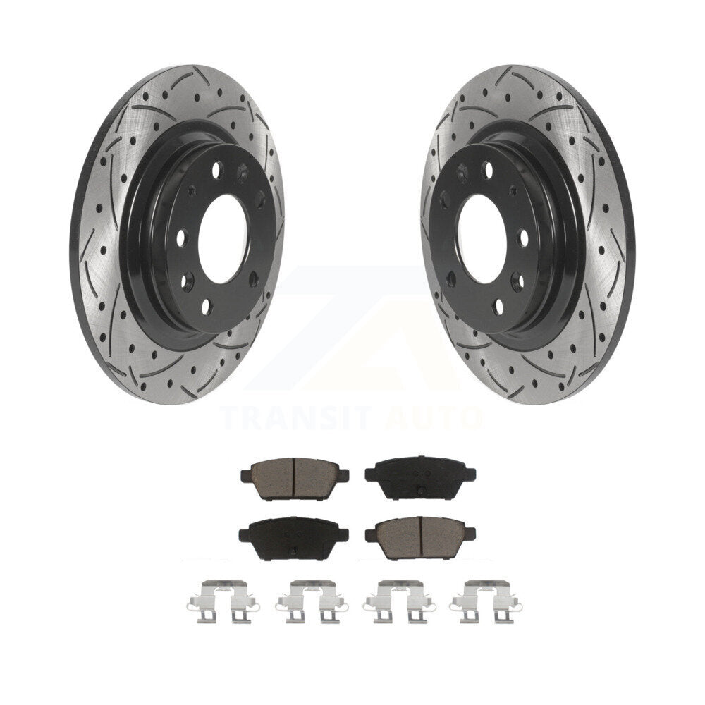 Kit de plaquettes en céramique pour Rotors de frein à fente de forage arrière, pour Ford Fusion Mazda 6 Lincoln MK
