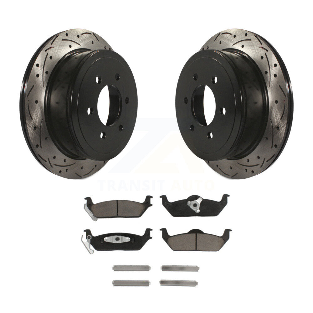Kit de plaquettes en céramique pour Rotors de frein à disque, fente de perçage arrière, pour Ford F-150 Lincoln Mark L