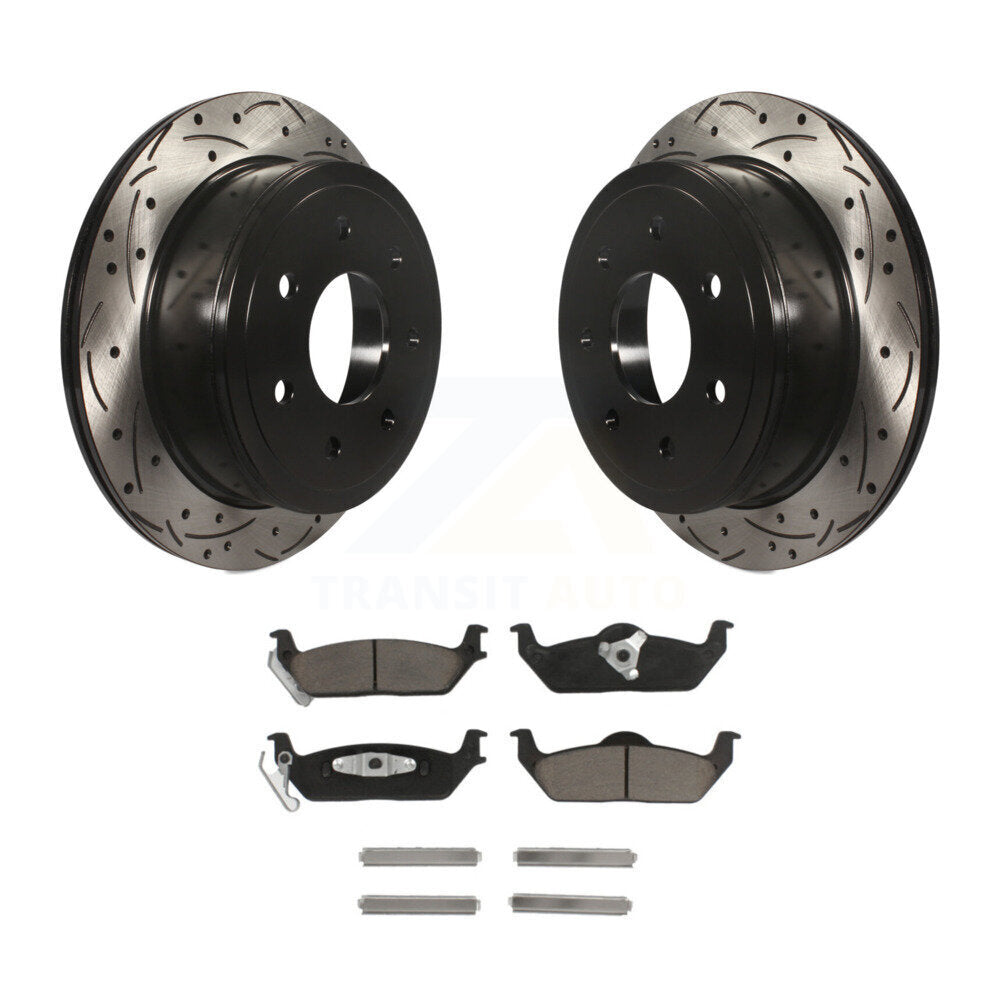 Kit de plaquettes en céramique pour Rotors de frein à disque, fente de perçage arrière, pour Ford F-150 Lincoln Mark L