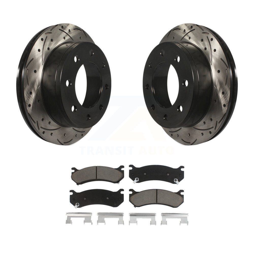Kit de plaquettes en céramique pour Rotors de frein à fente de forage arrière, pour Chevrolet GMC Sierra 2500 HD H