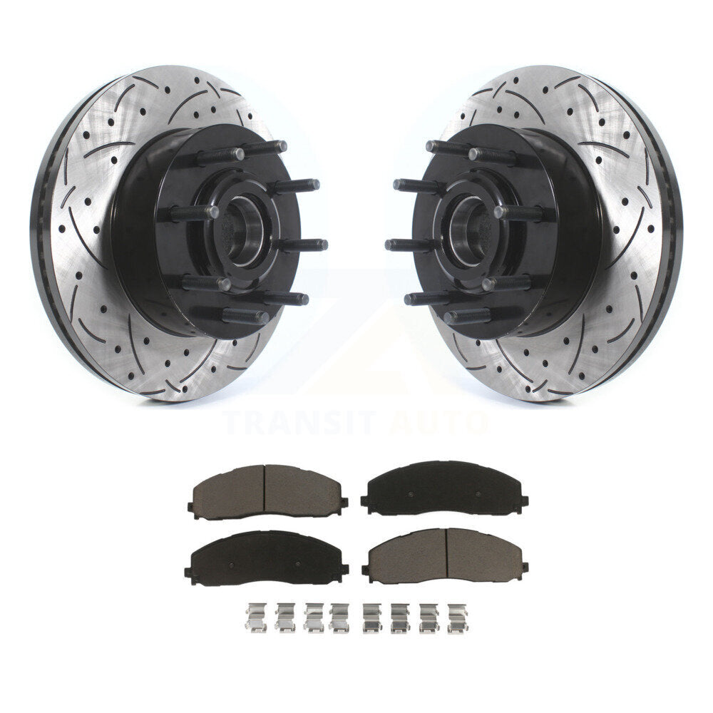 Kit de plaquettes en céramique pour moyeu de Rotor de frein, fente de perçage avant, pour Ford F-350 Super Duty F-25