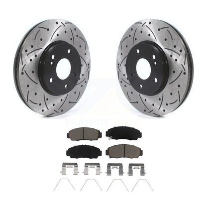Rotor de frein à disque à fente avant percée et Kit de plaquettes en céramique pour Honda Accord Acura TS