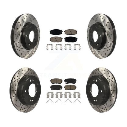 Kit de plaquettes de frein en céramique, Rotors de frein à fente avant et arrière, pour Hyundai Kona Kia Selto