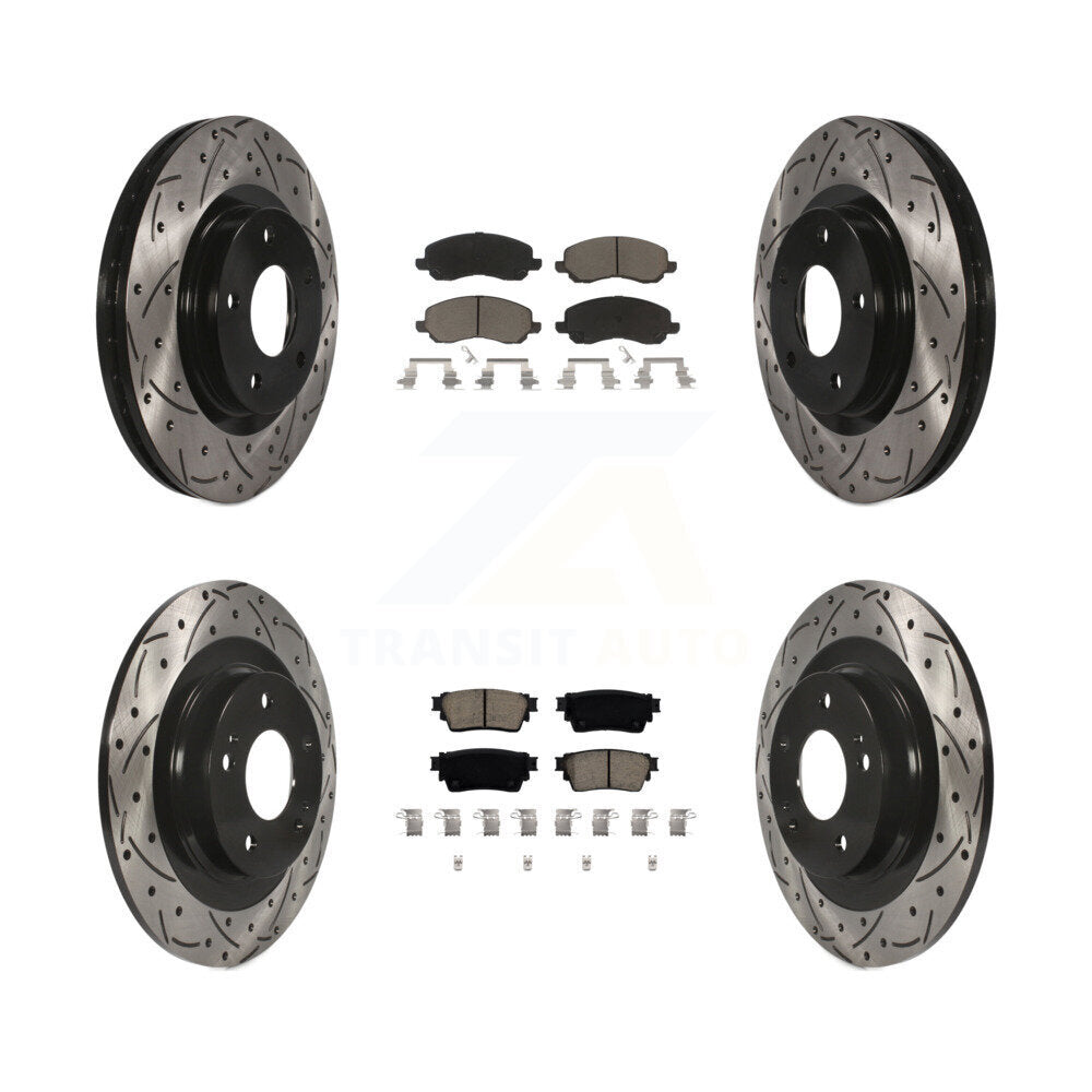 Kit de plaquettes en céramique pour Rotors de frein à disque, fente de perçage avant et arrière, pour Mitsubishi Outlande