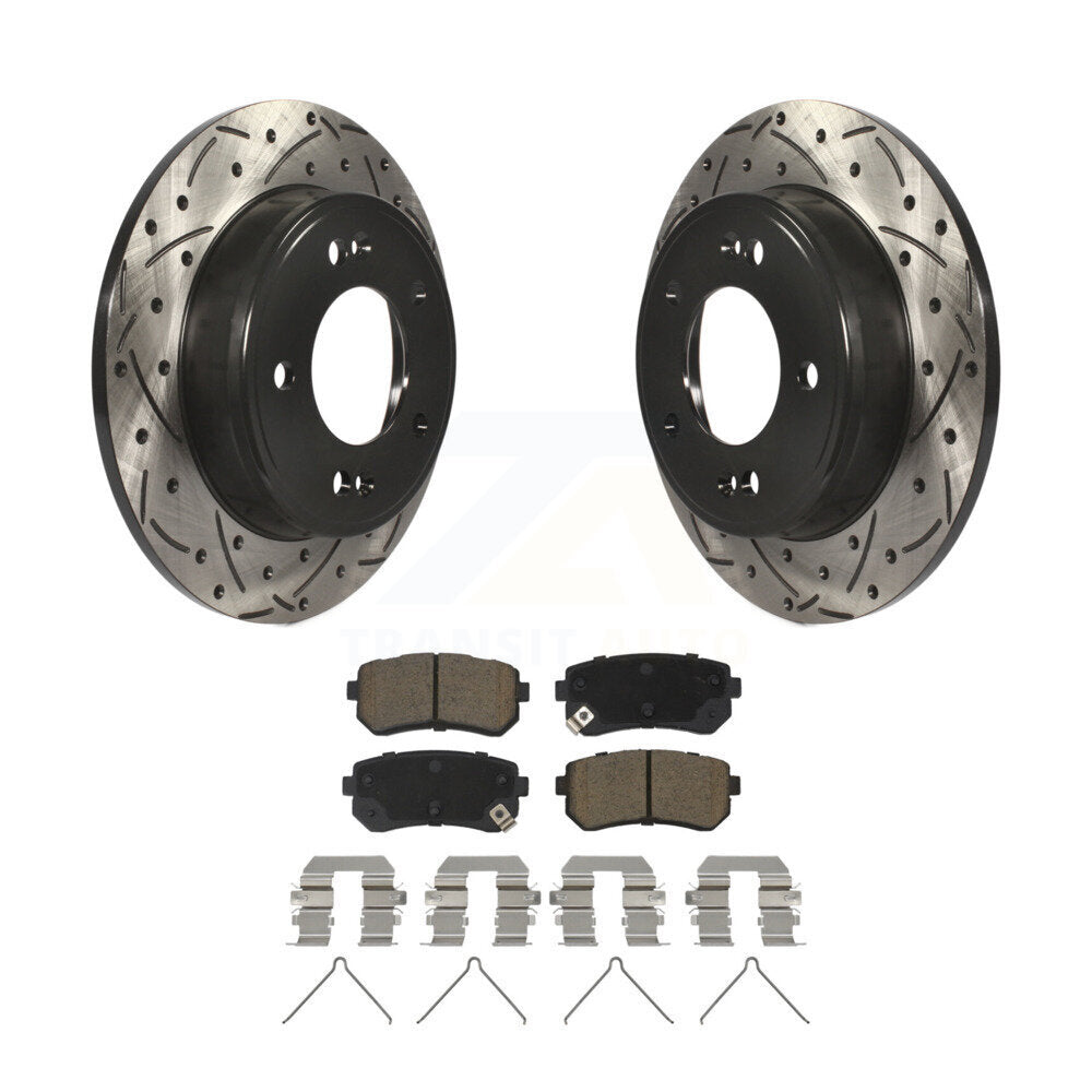Kit de Rotor de frein à disque et de plaquettes en céramique, fente arrière percée, pour Hyundai Kona Kia Selto