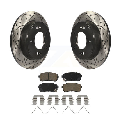 Kit de Rotor de frein à disque et de plaquettes en céramique, fente arrière percée, pour Hyundai Kona Kia Selto