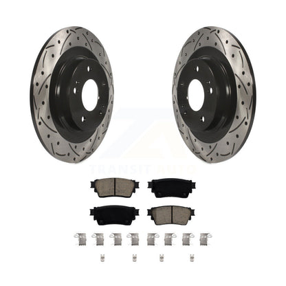 Rotor de frein à fente percée arrière et Kit de plaquettes en céramique pour Mitsubishi Outlander Eclips