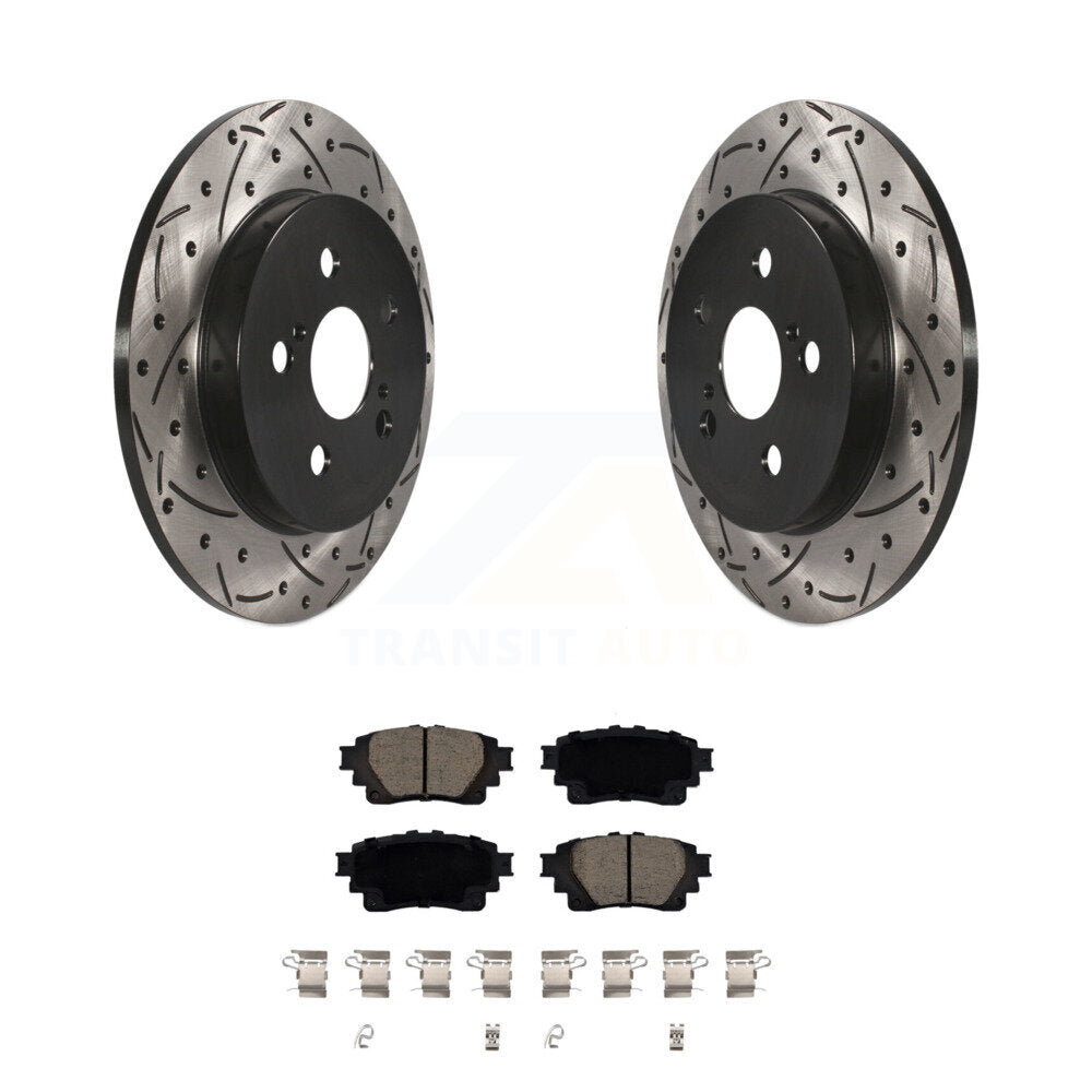 Kit de plaquettes en céramique pour rotors de frein à disque à fente arrière percée pour Toyota Corolla 2019 1.8