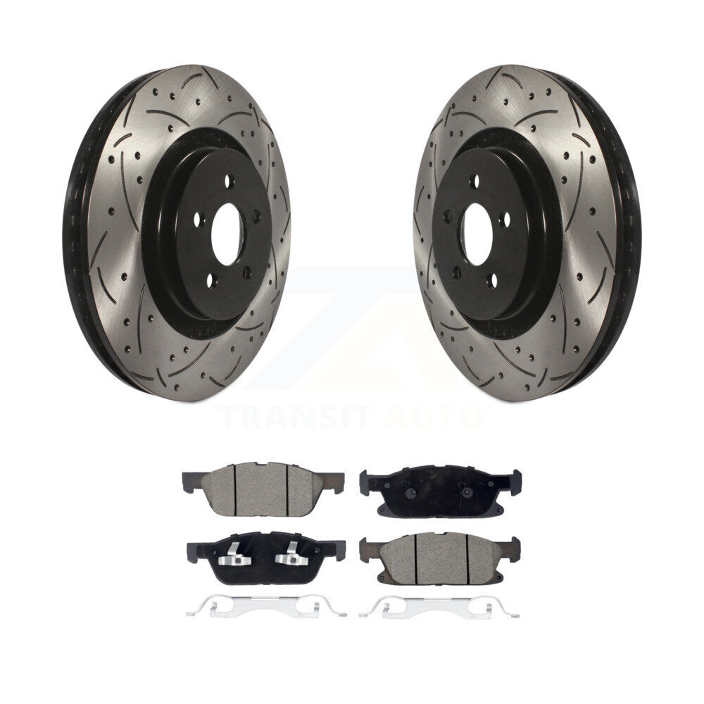 Kit de plaquettes en céramique pour rotors de frein à disque à fente forée avec revêtement avant pour Lincoln Nautilu