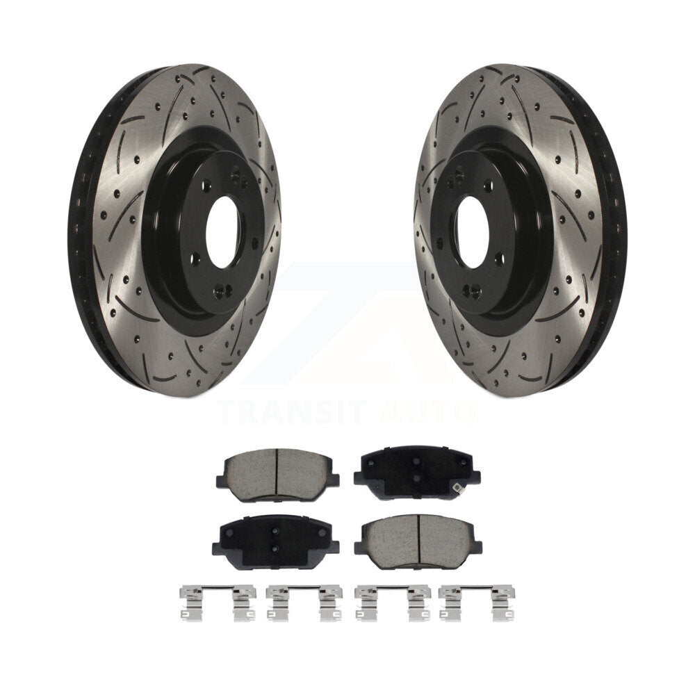 Kit de plaquettes en céramique pour Rotor de frein à disque, fente de perçage avant, pour Hyundai Santa F 2019 – 2020
