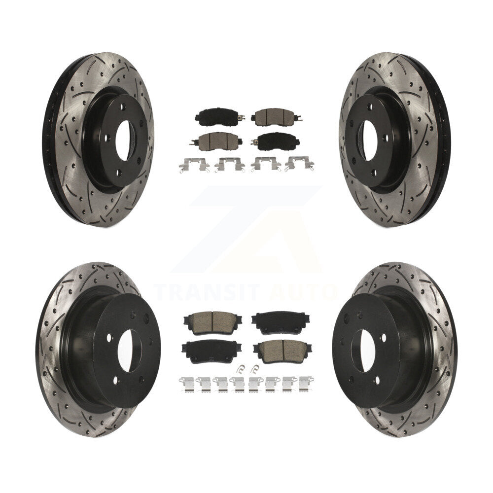Kit de plaquettes de frein en céramique, rotors de frein à fente avant et arrière percés pour Nissan Altima AW 19-20
