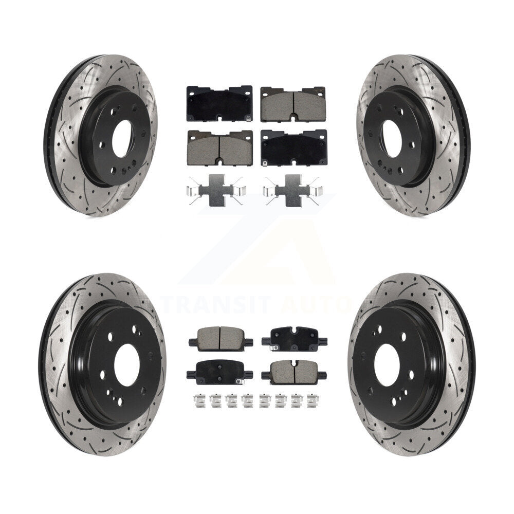 Kit de plaquettes en céramique pour Rotor de frein, fente de perçage avant et arrière, pour Chevrolet GMC Silverado X