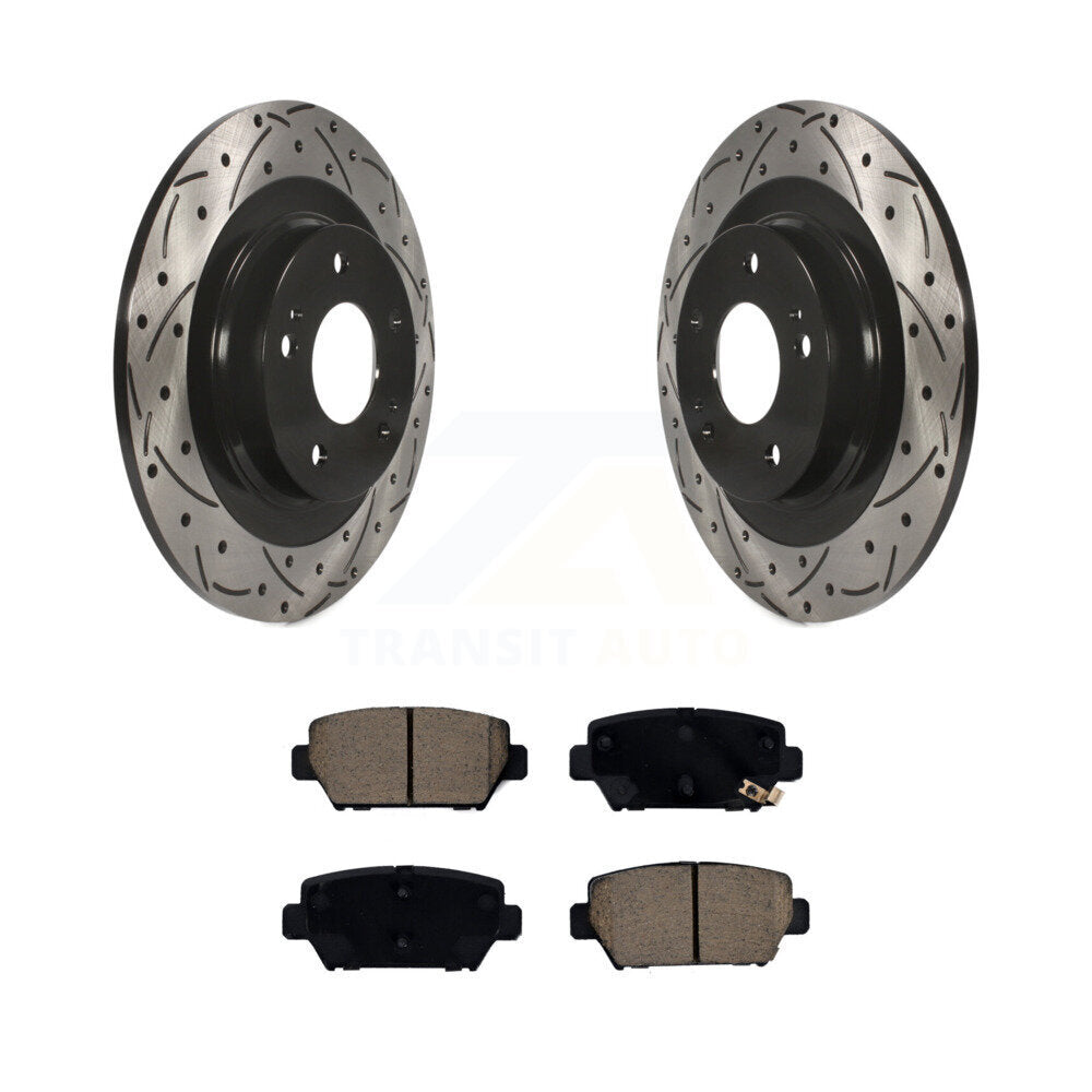 Kit de plaquettes en céramique pour rotors de frein à disque à fente arrière percée pour Mitsubishi Eclipse Cros