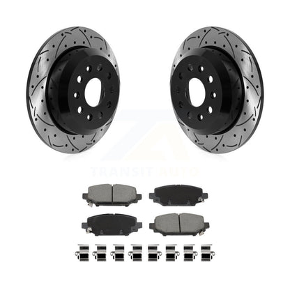 Kit de plaquettes de frein en céramique, Rotors de frein à fente arrière percés pour Jeep Wrangler Spor 2018 – 2020