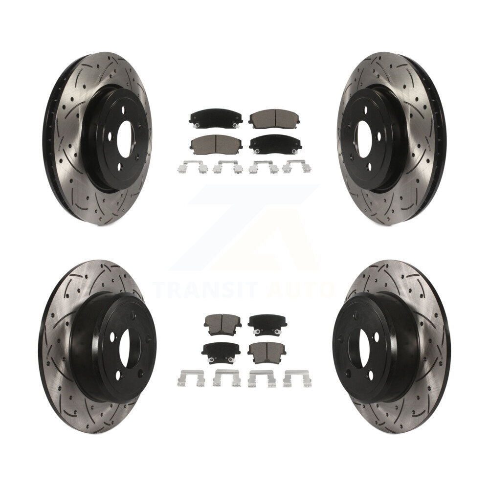 Kit de plaquettes en céramique pour Rotors de frein à disque, fente de perçage avant et arrière, pour Dodge Charge