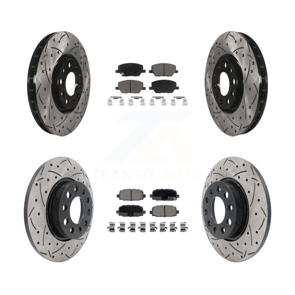 Kit de plaquettes en céramique pour Rotor de frein à disque, fente percée, revêtement avant et arrière, pour Jeep Compas