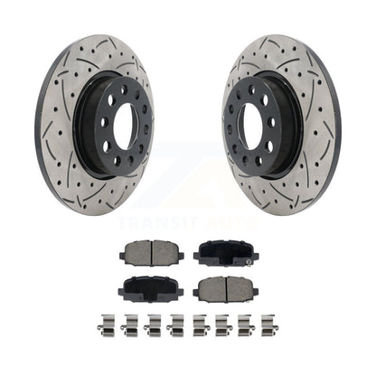 Rotors de frein à disque fendus percés à revêtement arrière et Kit de plaquettes en céramique pour Jeep Compas