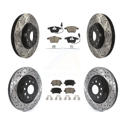 Kit de Rotor de frein à disque et de plaquettes en céramique, fente avant et arrière percée, pour Volkswagen CC R3