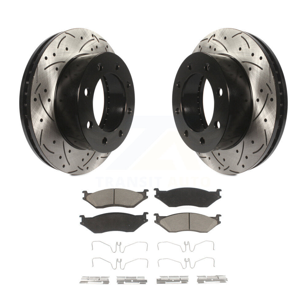 Kit de plaquettes en céramique pour Rotor de frein à disque, fente de perçage pour manteau avant, pour Ford F-450 Super Dut