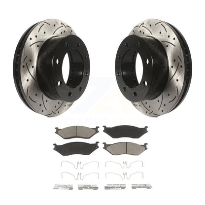 Kit de plaquettes en céramique pour Rotor de frein à disque, fente de perçage pour manteau avant, pour Ford F-450 Super Dut