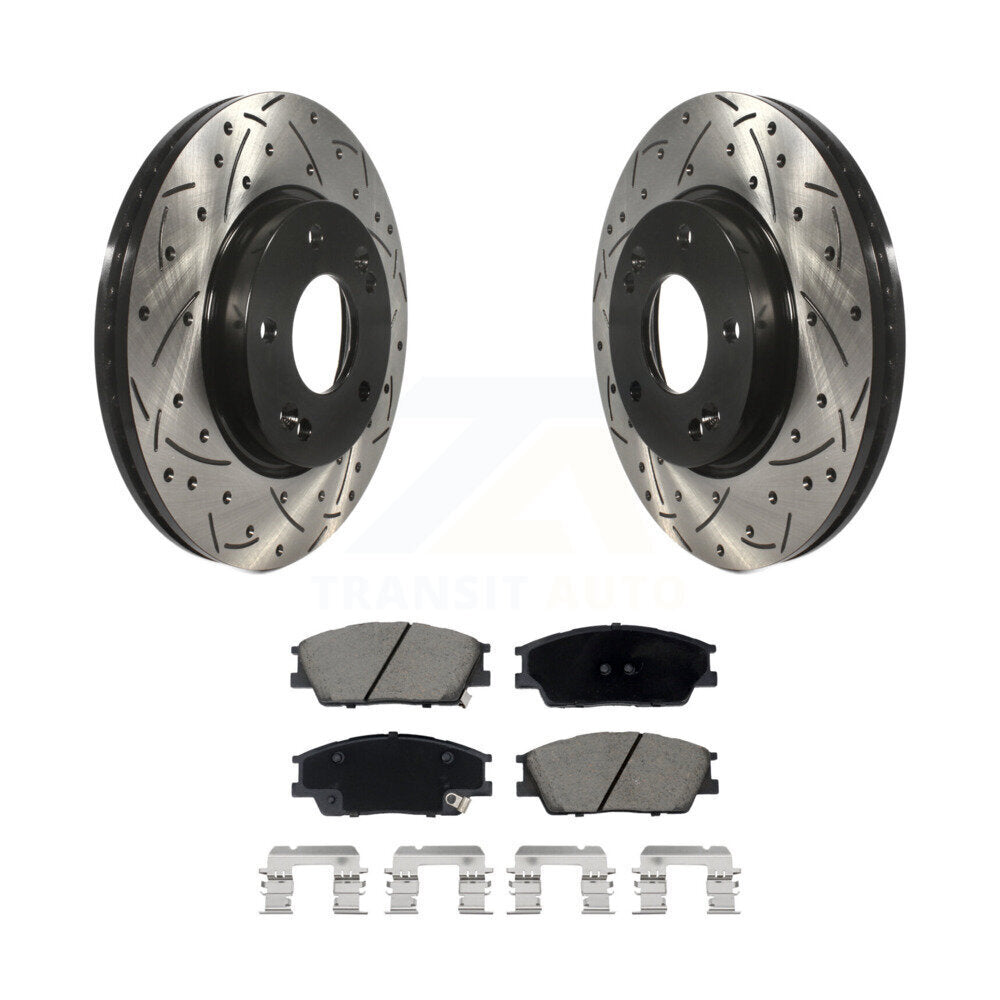 Kit de Rotor de frein à disque et de plaquettes en céramique, fente avant percée, pour Hyundai Venue Kia Sou