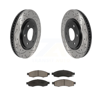 Kit de plaquettes en céramique pour rotors de frein à fente avant percés, pour Nissan TITAN 2007 à partir de 04 0