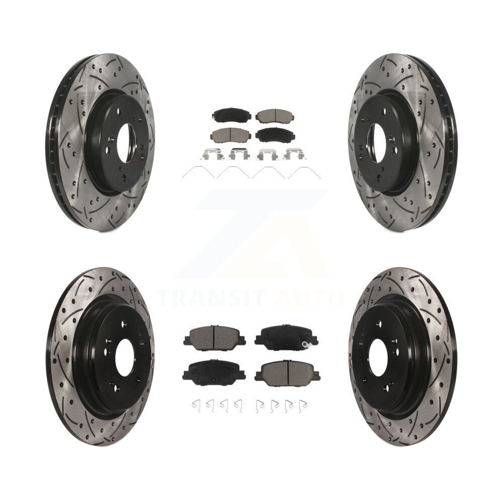 Kit de Rotor de frein à disque et de plaquettes en céramique, revêtement avant et arrière, fente percée, pour Honda CR-