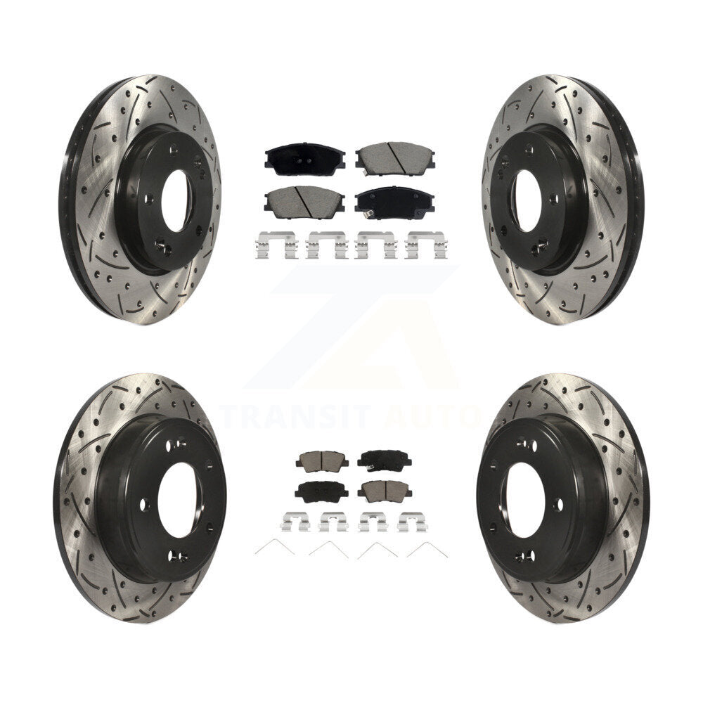 Kit de Rotor de frein et de plaquettes en céramique, fente avant et arrière percée, pour Hyundai Venue Kia Sou