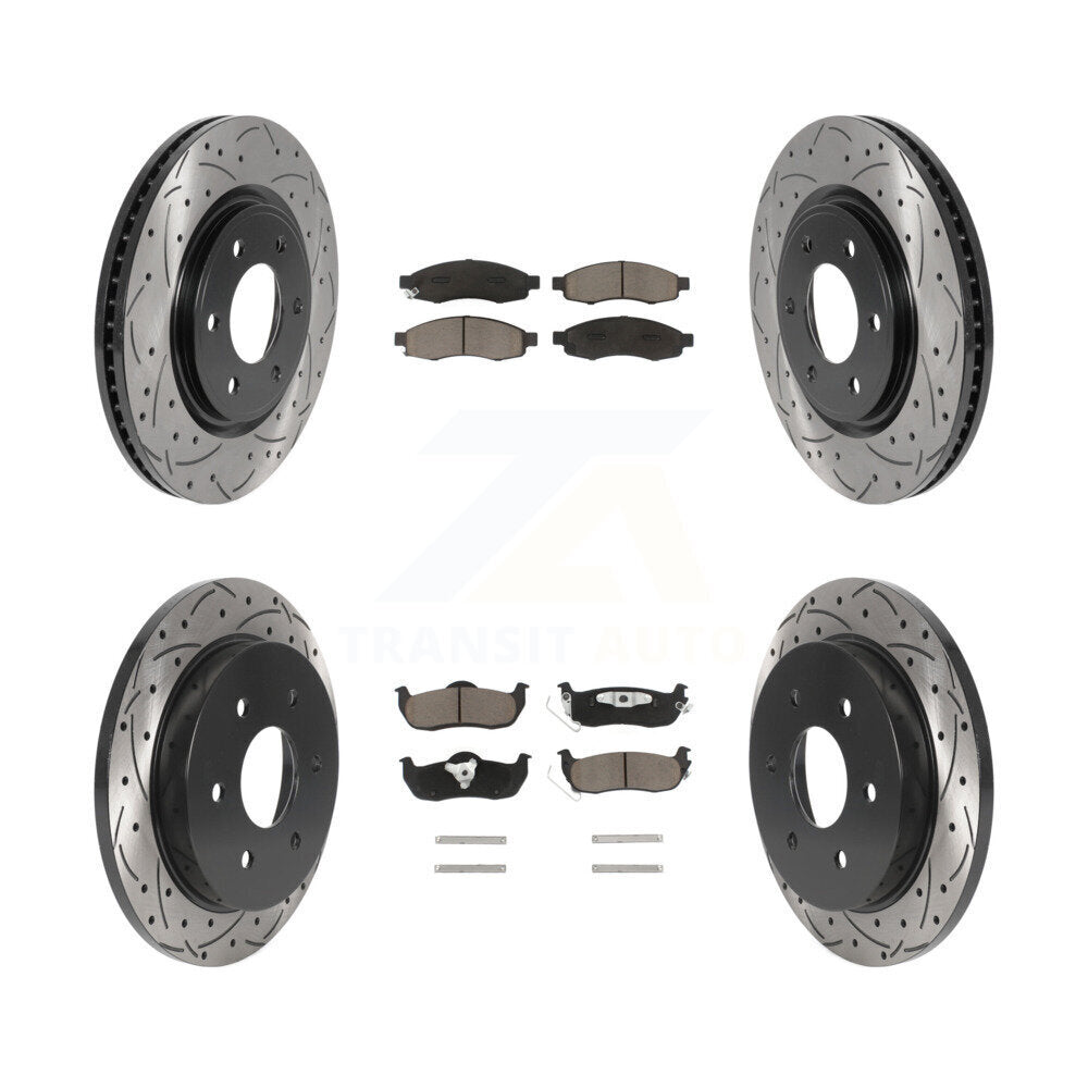 Kit de plaquettes en céramique pour Rotor de frein, fente de perçage avant et arrière, pour Nissan TITAN 07 à partir de 04