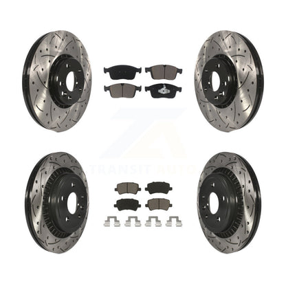 Kit de Rotor de frein à disque et de plaquettes en céramique, avec revêtement avant et arrière, fente percée, pour Volvo XC6