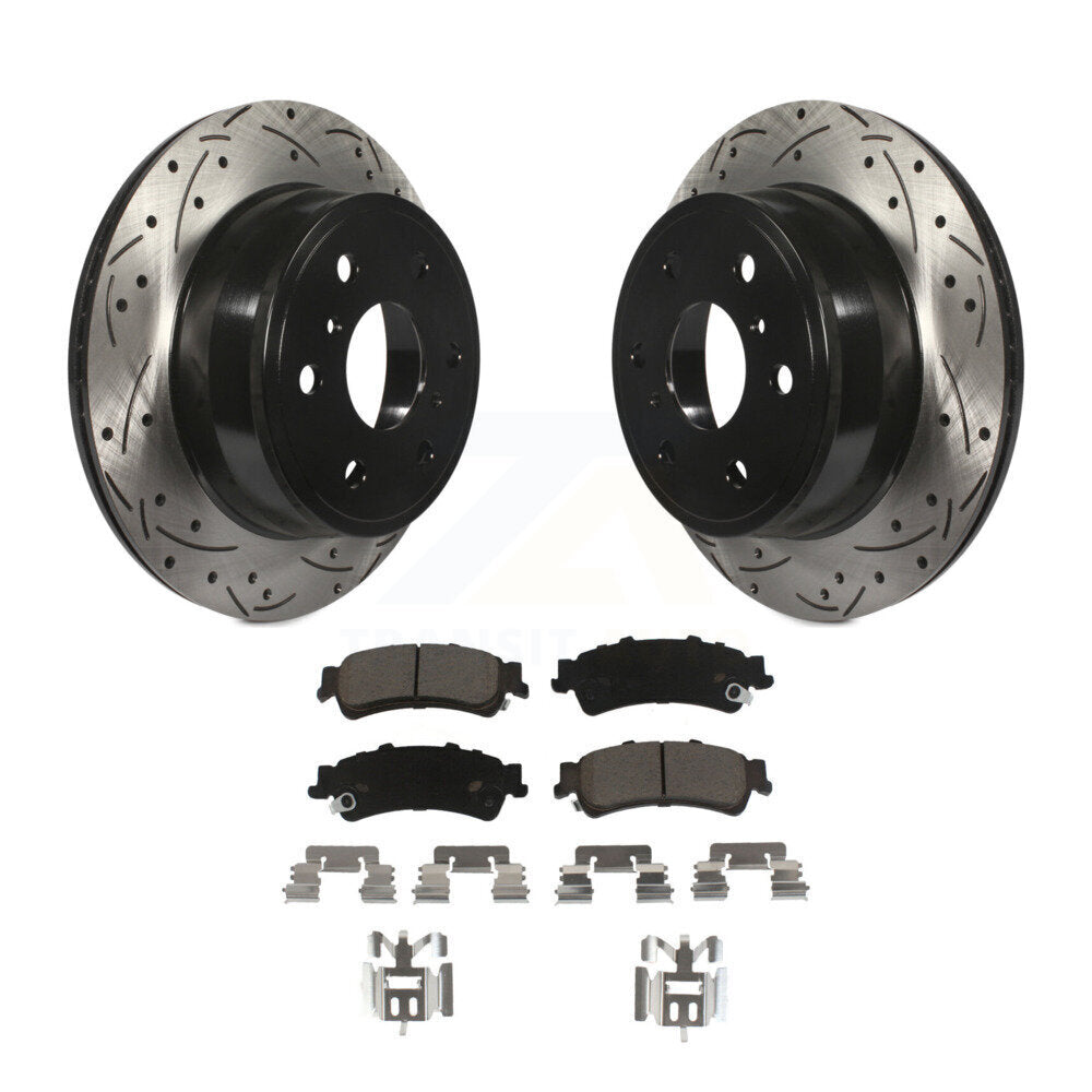 Rotor de frein à disque à fente arrière et Kit de plaquettes en céramique pour GMC Sierra 1500 Classi