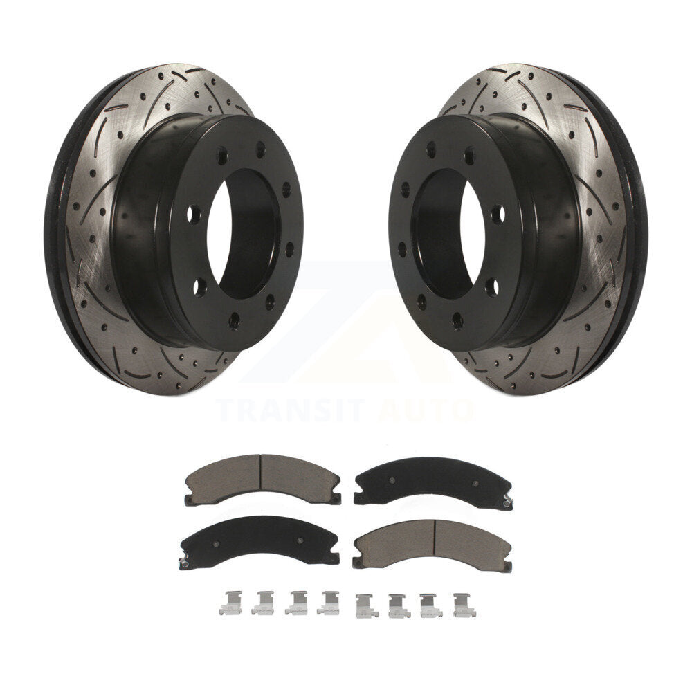 Kit de plaquettes en céramique pour Rotor de frein à disque, fente de perçage pour manteau arrière, pour Chevrolet Express 450
