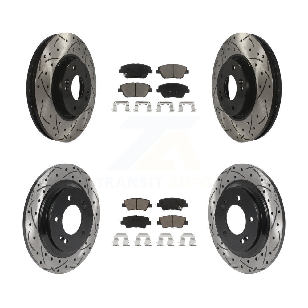 Kit de plaquettes en céramique pour Rotor de frein à disque, fente de perçage avant et arrière, pour Hyundai Sonat
