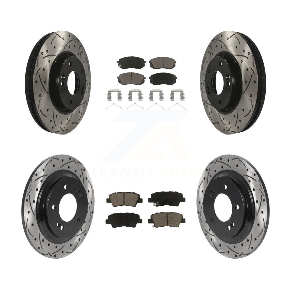 Kit de plaquettes en céramique pour Rotor de frein à disque, fente de perçage avant et arrière, pour Hyundai Sonat