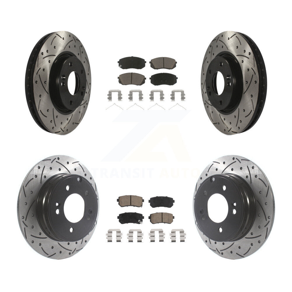 Kit de plaquettes en céramique pour Rotor de frein à disque, fente de perçage avant et arrière, pour Hyundai Sonat